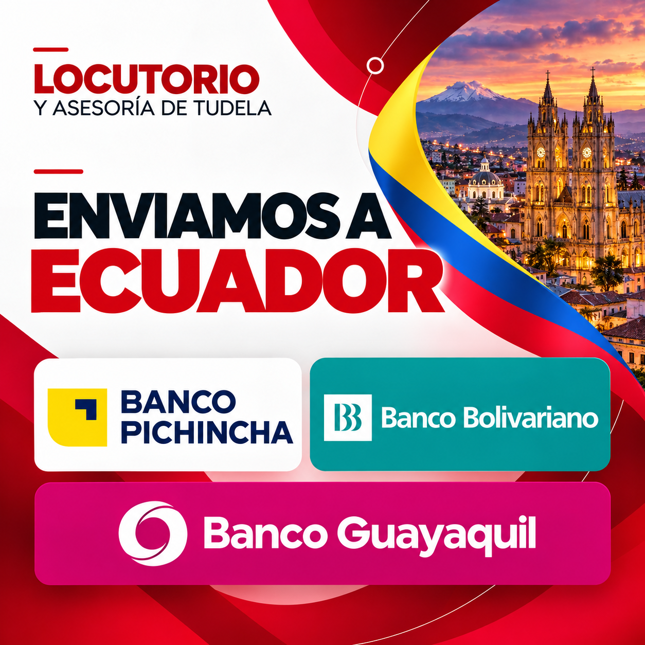 Envíos de dinero desde Tudela a Ecuador