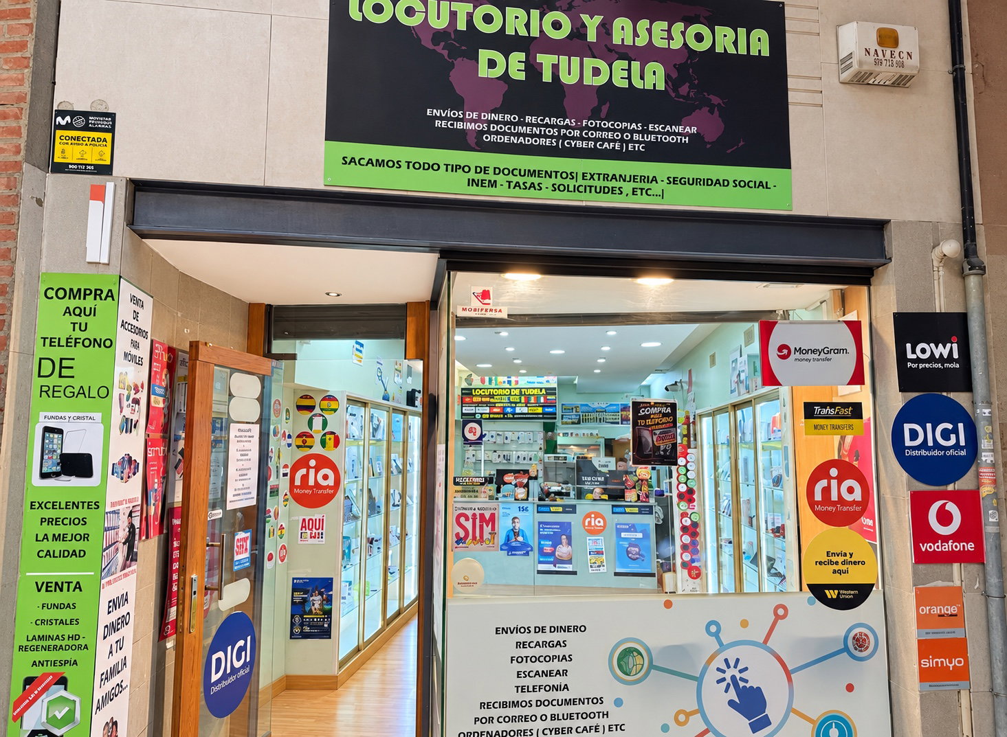 Fachada de Locutorio y Asesoría de Tudela, tienda de móviles en Tudela Navarra